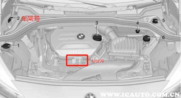 宝马x1发动机号在哪里，宝马x1车架号在哪里